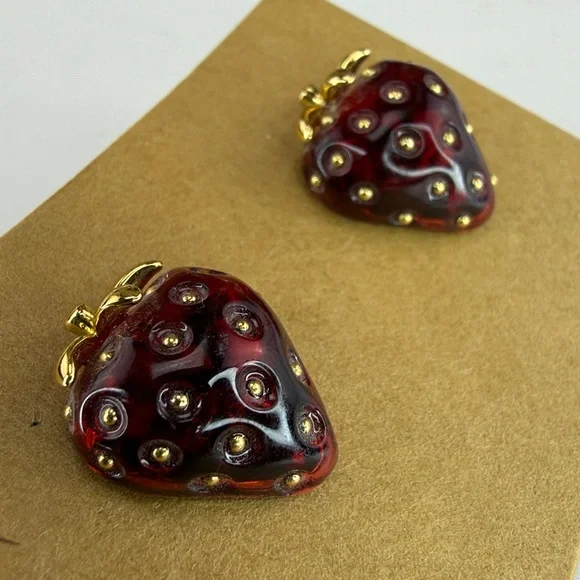 💥KATE SPADE - "Tutti Fruity" Strawberry Stud Earrings - 45U508 - Picture 4 of 7